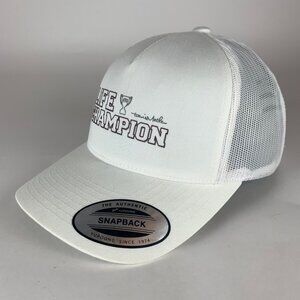 Travis Mathew Golf Mens White Life Champion Snapback Trucker Hat New